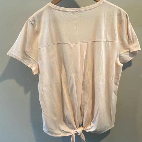 J. Crew XL Pink Open Back Knotted Short Sleeve Tee - Picture 5 of 7